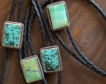 Turquoise Bolo Tie - Choose Your Own Stone - .925 Sterling Silver - Turquoise Bolo - OOAK