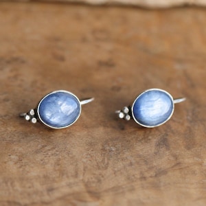 Kyanite Piper Earrings - Boho Blue Kyanite Earrings - Silversmith - Sterling Silver