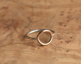 The Balance Ring - Mixed Metal Ring - 14 KT Solid Gold Ring