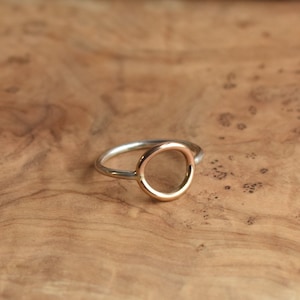 The Balance Ring - Mixed Metal Ring - 14 KT Solid Gold Ring