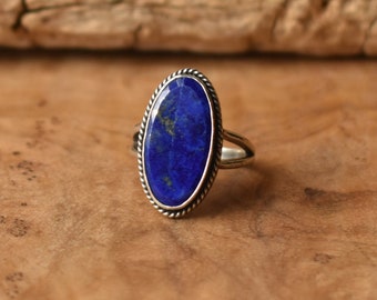 Lapis Lazuli Boho Ring -  Blue Lapis Ring - Lapis Lazuli Ring - Silversmith