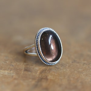 Smoky Quartz Boho Ring - Smoky Quartz Ring - Southwest Ring - .925 Sterling Silver - Silversmith