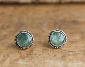 Green Kyanite Traditional Posts - .925 Sterling Silver Studs - Kyanite Posts - Kyanite Studs