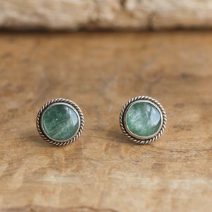 Green Kyanite Traditional Posts - .925 Sterling Silver Studs - Kyanite Posts - Kyanite Studs