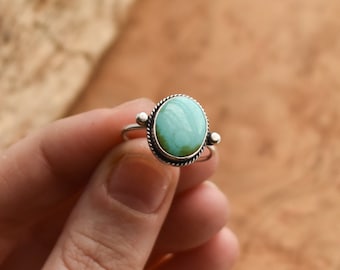 Natural Turquoise Delica Ring -Sterling Silver - Choose Your Stone