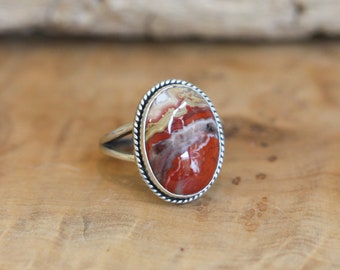 Laguna Lace Agate Boho Ring - .925 Sterling Silver - Choose Your Own Stone - Silversmith Ring