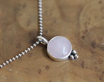 Rose Quartz 'Lil Sweetheart Pendant - Sterling Silver Rose Quartz Necklace