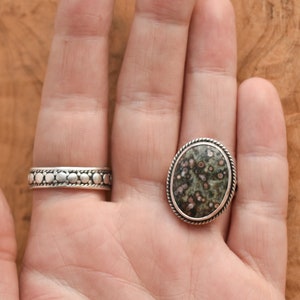 Boho Ring in Ocean Jasper - .925 Sterling Silver Ring - Silversmith Ring