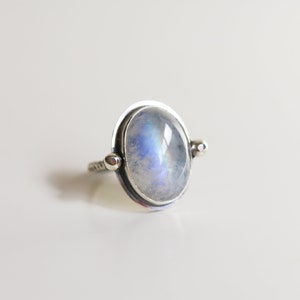 Chloe Ring - Rainbow Moonstone Ring - .925 Sterling Silver - Silversmith Ring