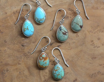 Ready To Ship - Turquoise Drop Earrings - Choose Your Pair - .925 Sterling Silver