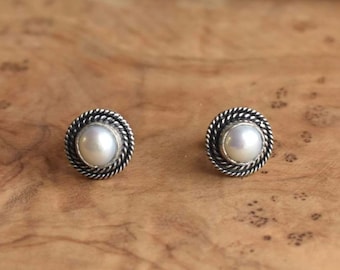 Freshwater Pearl Posts - Western Pearl Posts - Boho Pearl Posts - Silversmith Earrings