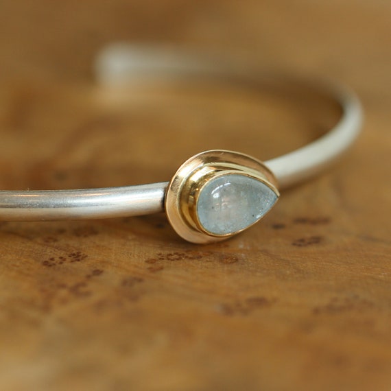 Aquamarine cuff best sale bracelet