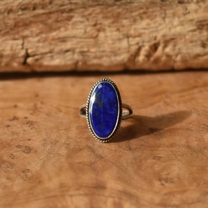 Lapis Lazuli Boho Ring Blue Lapis Ring Lapis Lazuli Ring Silversmith image 4
