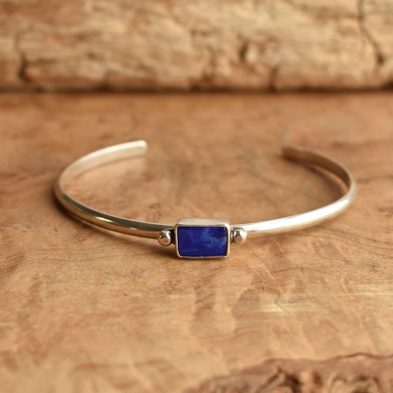 Blue and Silver Lapis Lazuli Gemstone Metal Bracelet, For Party Wear, Size:  6 Inch at Rs 600/piece in Jaipur