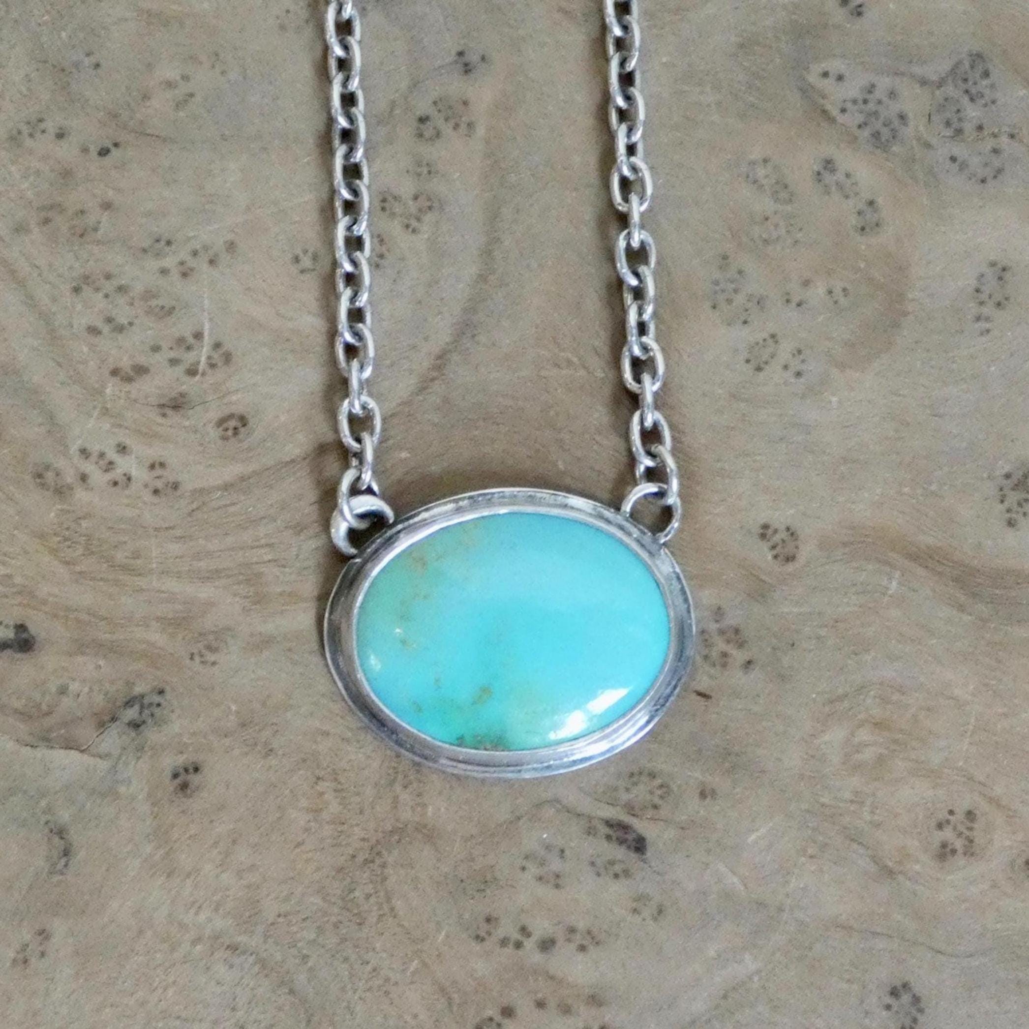 Turquoise Necklace - Turquoise Pendant With Chain - Etsy