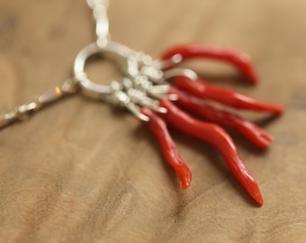 Mediterranean Coral Necklace | Sterling Silver | Beaded Jewelry