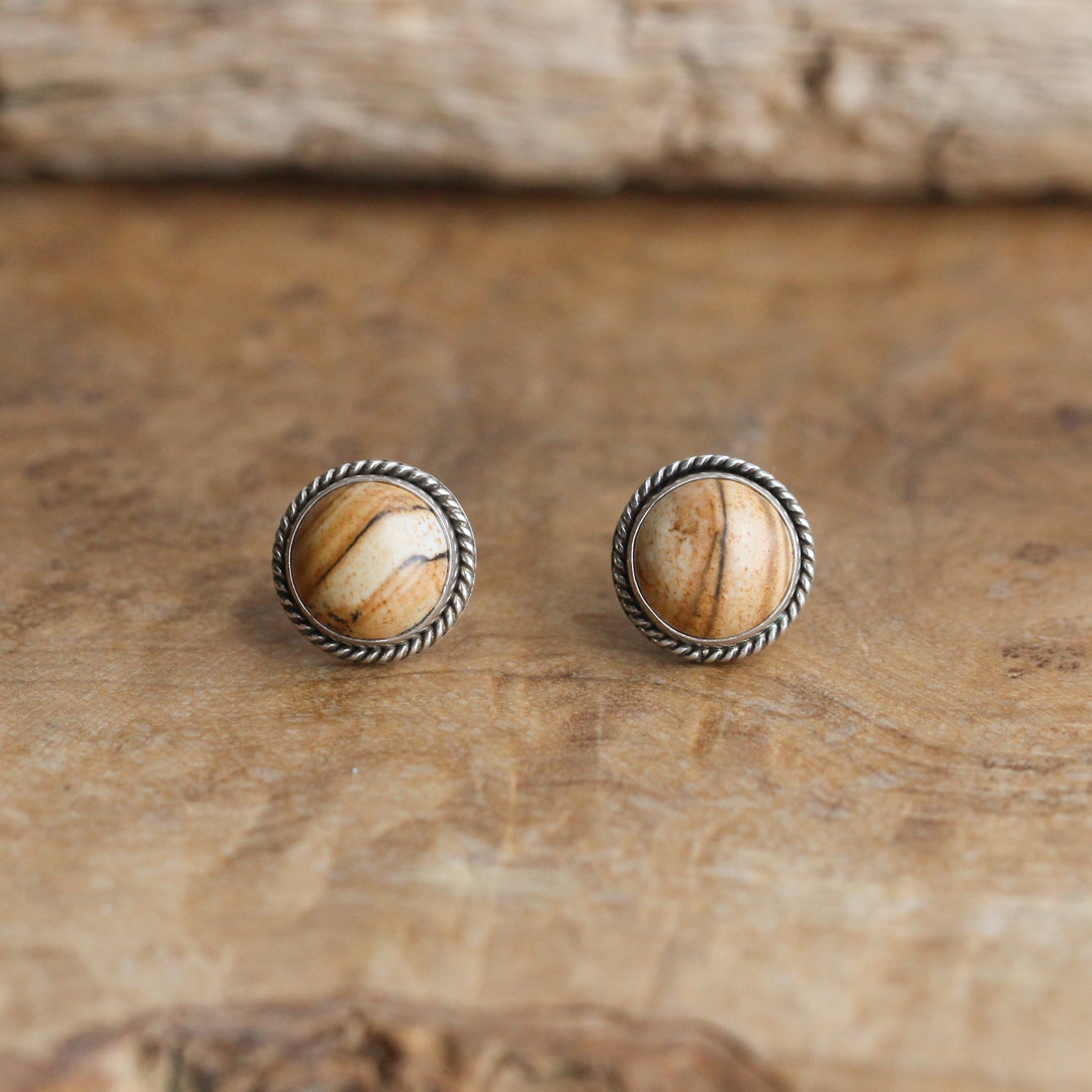 Picture Jasper Traditional Posts - .925 Sterling Silver - Silversmith ...