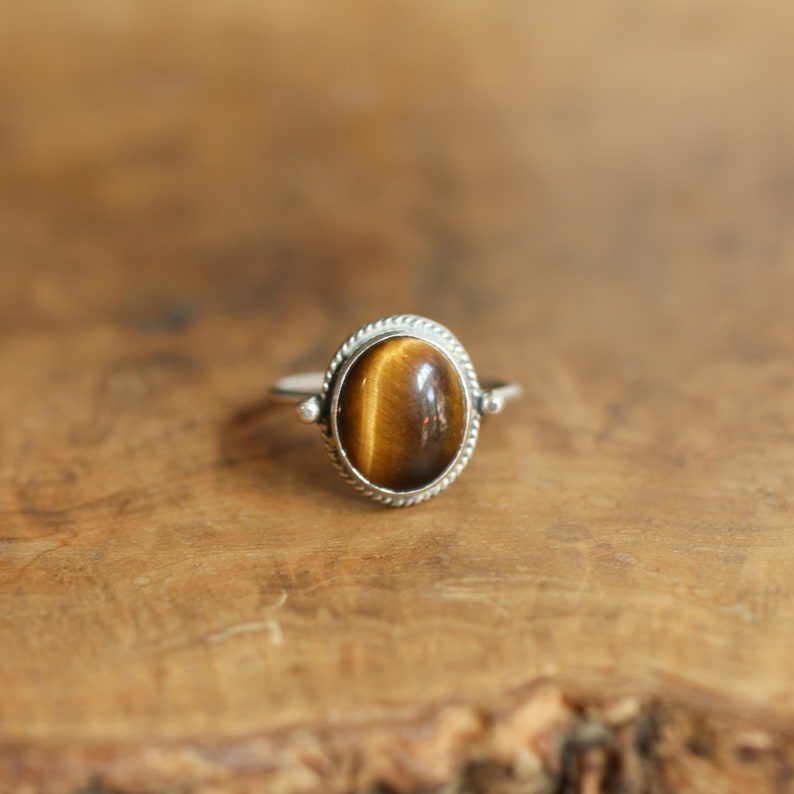 Tigers Eye Delica Ring Tigers Eye Ring .925 Sterling Silver Silversmith image 3