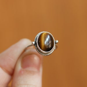 Tigers Eye Delica Ring Tigers Eye Ring .925 Sterling Silver Silversmith image 4