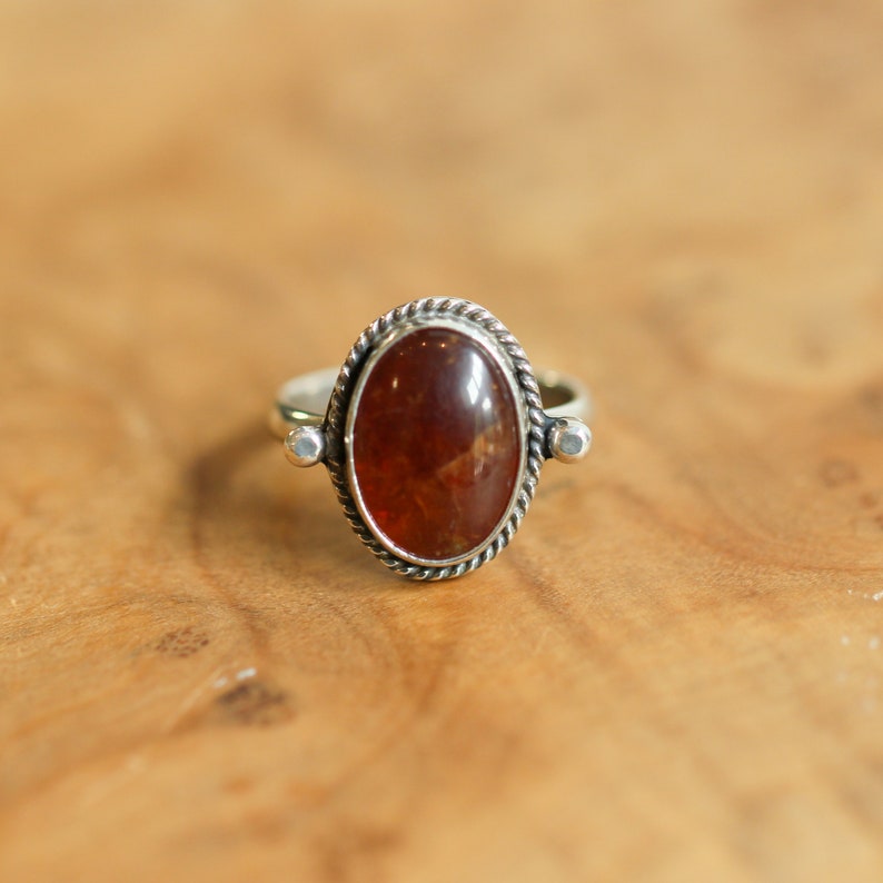 Hessonite Garnet Lasso Ring Garnet Ring .925 Sterling Silver Silversmith image 9