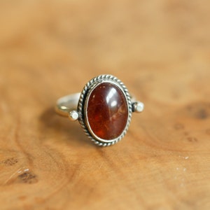 Hessonite Garnet Lasso Ring Garnet Ring .925 Sterling Silver Silversmith image 4