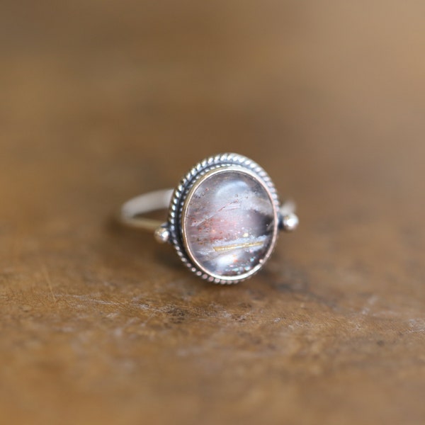 Bague d'orfèvre en pierre de soleil - Argent sterling.925 - Choisissez votre pierre - Bague d'orfèvre