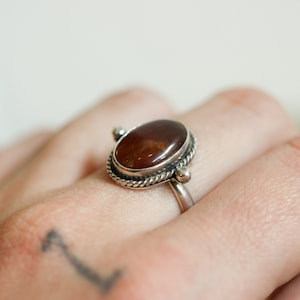 Hessonite Garnet Lasso Ring Garnet Ring .925 Sterling Silver Silversmith image 7