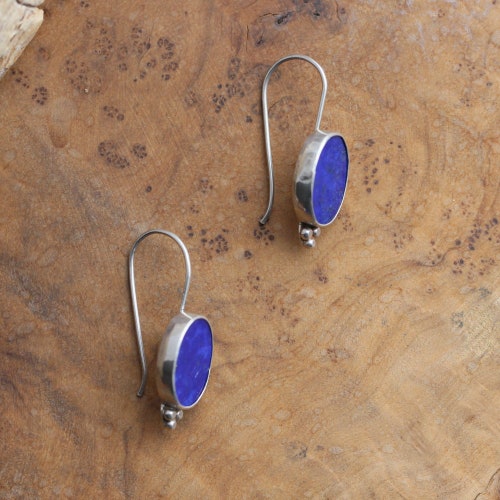 Piper Earrings - Lapis Lazuli Earrings - .925 Sterling Silver - Lapis Drop Earrings - shops Silversmith