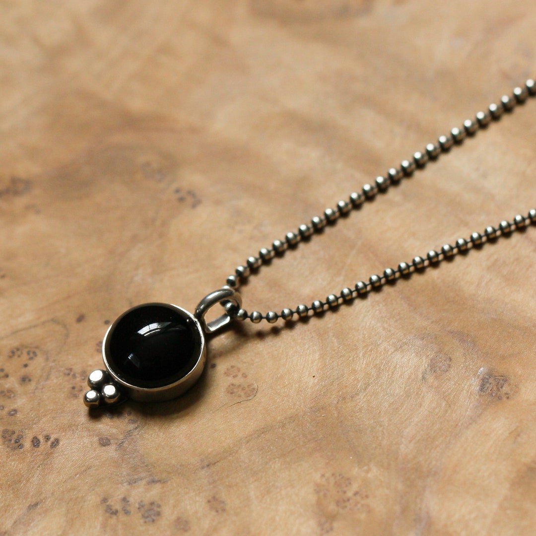 Black Onyx Lil Sweetheart Necklace - Black Onyx Pendant