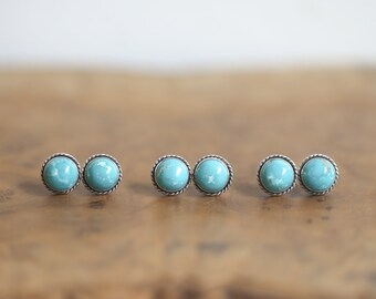 Traditional Turquoise Posts - Old Mine Turquoise - Ready to Ship - Turquoise Studs