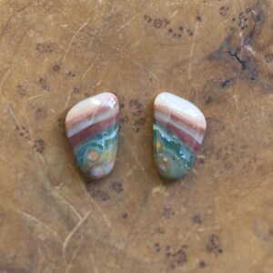 Ocean Jasper Posts With Jade and Peals - Silversmith Post Earrings ...