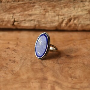 Lapis Lazuli Boho Ring Blue Lapis Ring Lapis Lazuli Ring Silversmith image 2