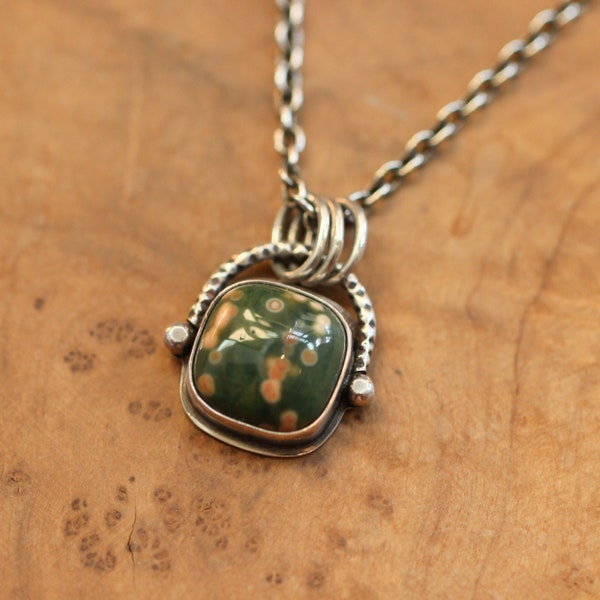 Ready to Ship - Chelsea Necklace  - Ocean Jasper Pendant - Silversmith - Ocean Jasper Necklace