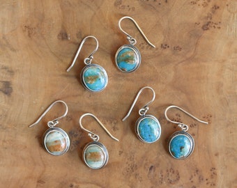 Peruvian Blue Opal Earrings - Opal Drop Earrings - Silver Opal Earrings - OOAK