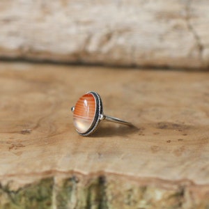 Delica Ring Red Banded Agate Ring Silversmith Ring Feminine Jewelry image 3