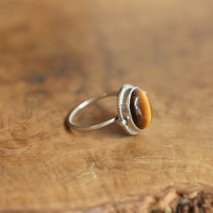 Tigers Eye Delica Ring Tigers Eye Ring .925 Sterling Silver Silversmith image 6