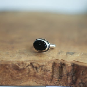 Black Onyx Ring Silversmith Ring East West Black Agate Oval Ring Silversmith image 6