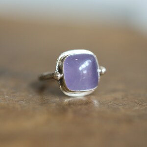 Chelsea Ring - Purple Chalcedony Ring - Sterling Silver Ring - Violet Purple Ring