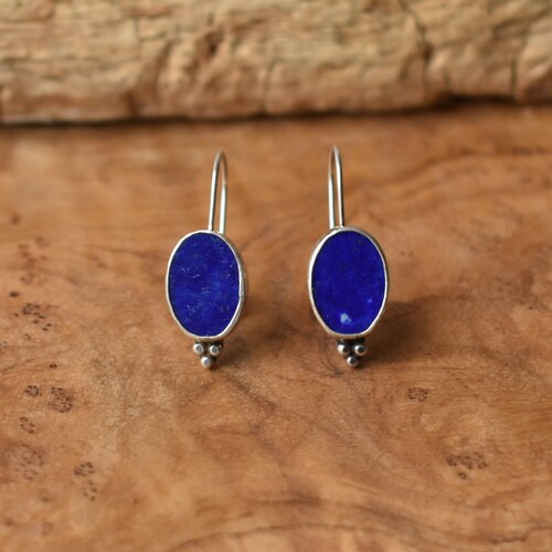 Piper Earrings - Lapis Lazuli Earrings - .925 Sterling Silver - Lapis Drop Earrings - shops Silversmith