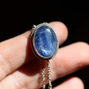 Ready to Ship Blue Kyanite Bolo Sterling Silver Mock Bolo Silversmith Kyanite Necklace image 2