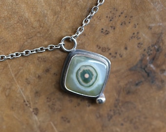Custom Orbs Eye Ocean Jasper Pendant - .925 Silversmith - Choose Your Stone