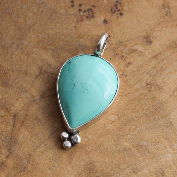 Turquoise Pendant - Turquoise Necklace - Upside Down