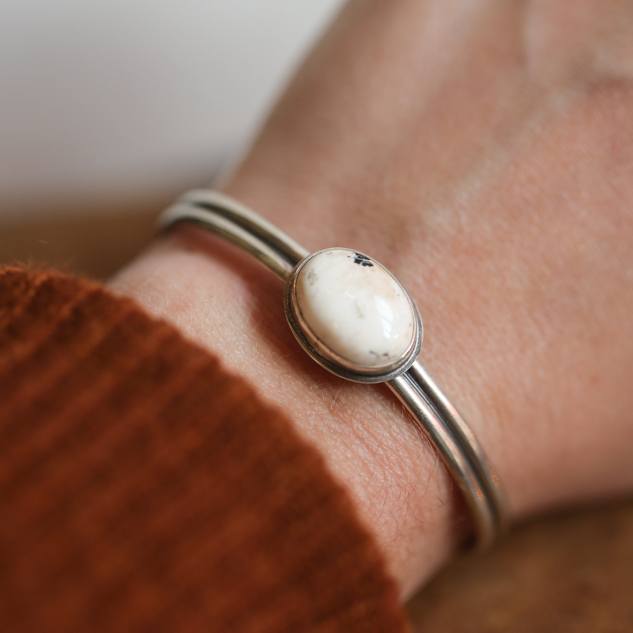 White buffalo cuff bracelet deals