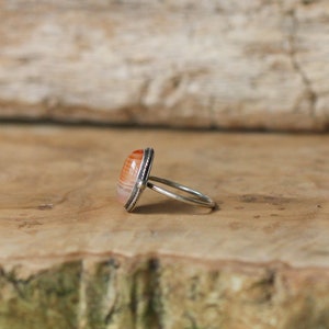 Delica Ring Red Banded Agate Ring Silversmith Ring Feminine Jewelry image 4