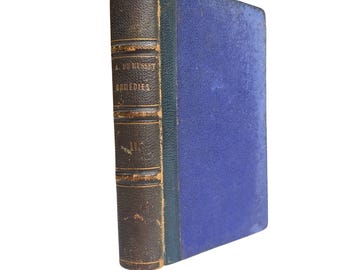 1863 Fransk läderinbunden bok: Alfred De Musset-komedier, vol. 2
