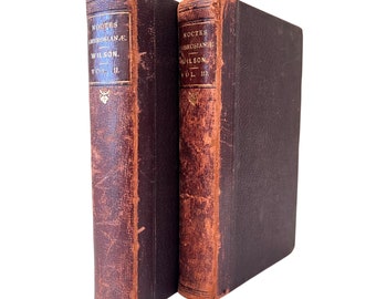 1864 Noctes Ambrosianae: antieke, leergebonden boekenset, vol. 2 & 3