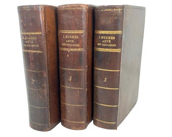 1848 walesiska bibelkommentar – James Hughes – Yr Hen Destament – Original halvläder – Volym II, III & V