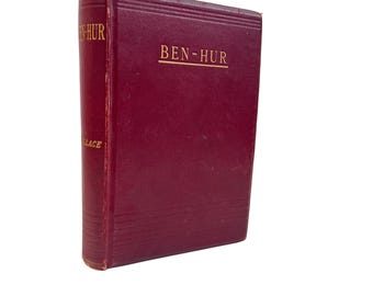 Ben-Hur: En berättelse om Kristus av Lew Wallace, röd inbunden cirka 1880-talet, vintage