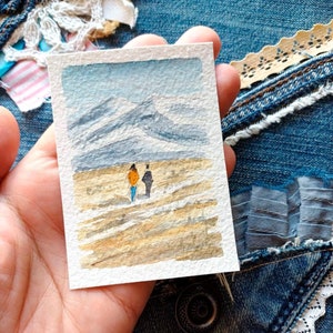 ACEO, Original watercolor, Original ACEO card, watercolor miniature 2,5&quot; x 3,5&quot;