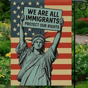 Anti Trump Pro Immigration Flag Political Garden Banner Immigrants Welcome Sign Resistance Decor Activist Outdoor Flag OHTW80